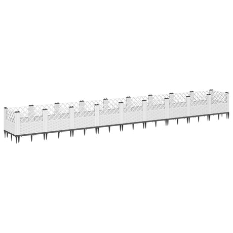Vidaxx jardinière avec piquets 363,5x43,5x43,5 cm polypropylène blanc