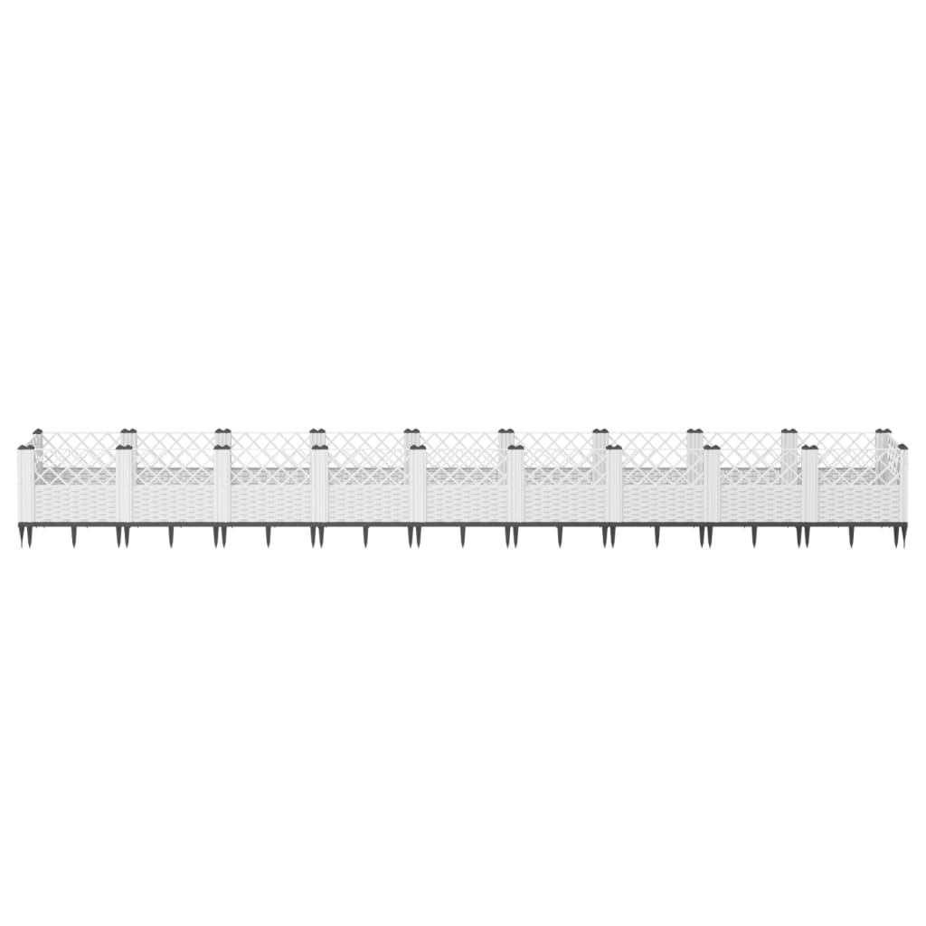 Caja de planificación Vidaxl con pines 363.5x43.5x43.5 cm de polipropeno blanco