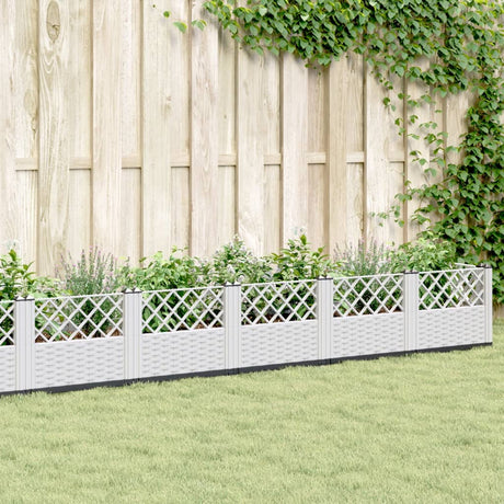 Vidaxx jardinière avec piquets 363,5x43,5x43,5 cm polypropylène blanc