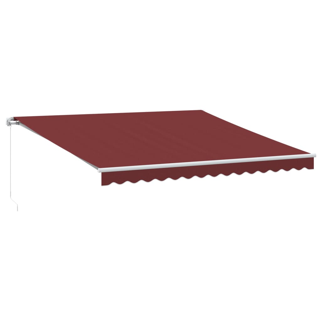 Vidaxl Luifel estendibile manualmente con LED 400x300 cm Bordeaux rosso