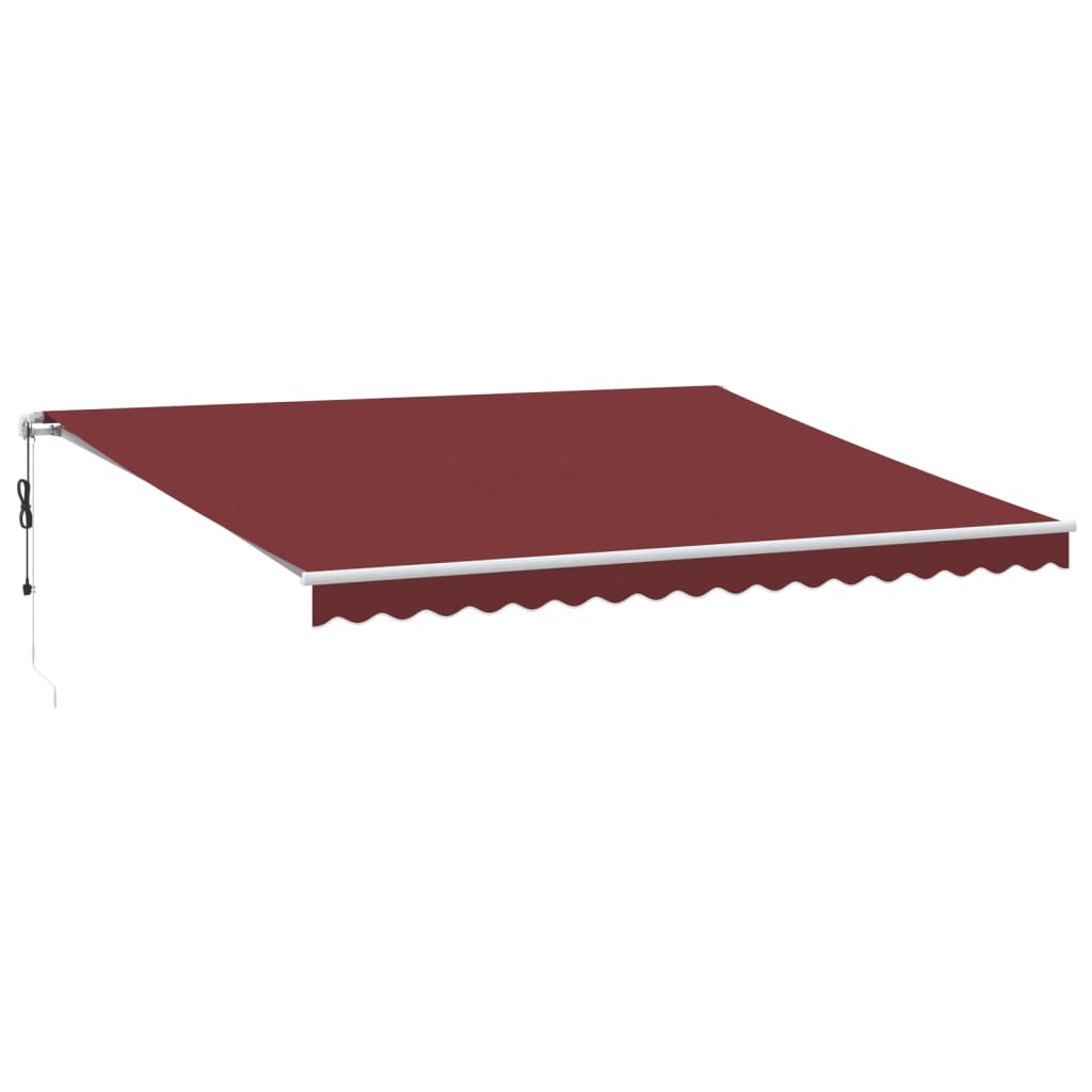 Bidaxl Luifel utdragbar automatiskt med LED 450x300 cm Bordeaux Red