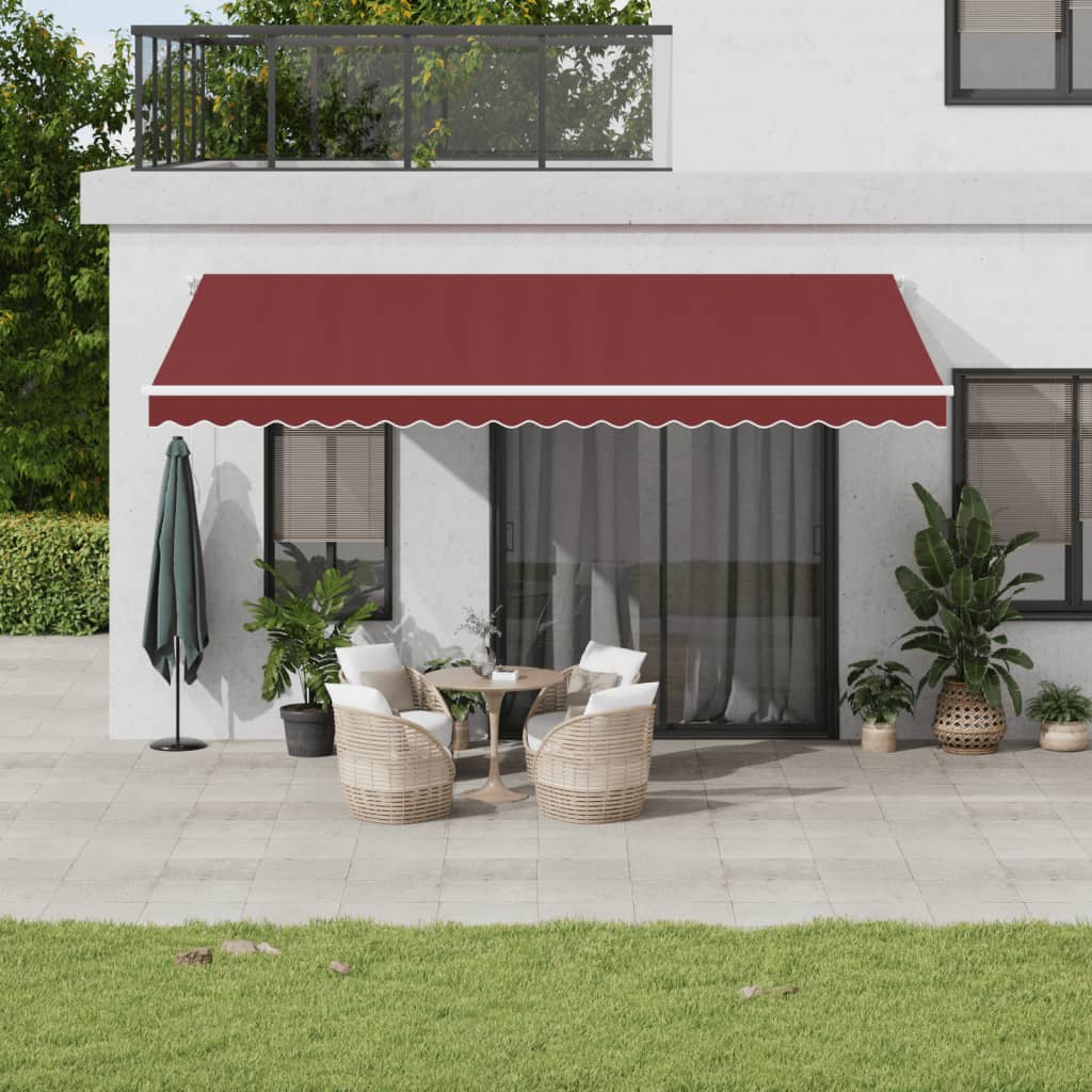 Vidaxl Luifel manually extendable with LED 500x300 cm Bordeaux red