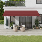 Vidaxl Luifel manually extendable with LED 600x300 cm Bordeaux red