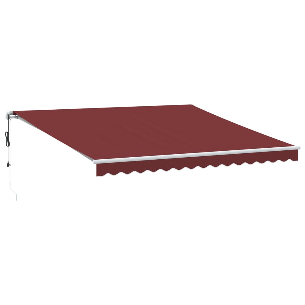 Vidaxl luifel automatesch verlängert mat LED 400x350 cm Bordeaux rout