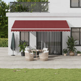 Vidaxl Luifel manually extends 500x350 cm Bordeaux red