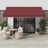 Vidaxl Luifel förlänger manuellt 400x350 cm Bordeaux Red