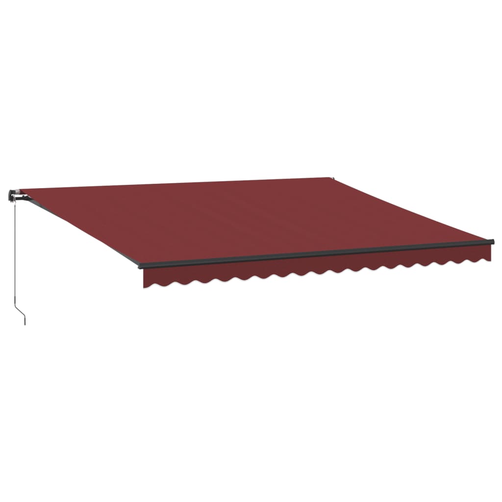 Bidaxl Luifel manuellt utdragbar med lysdioder 450x350 cm Bordeaux Red