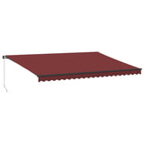 Vidaxl Luifel mit LEDs 500x350 cm Bordeaux rot manuell ausziehbar