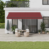 Bidaxl Luifel manuellt utdragbar med lysdioder 500x350 cm Bordeaux Red