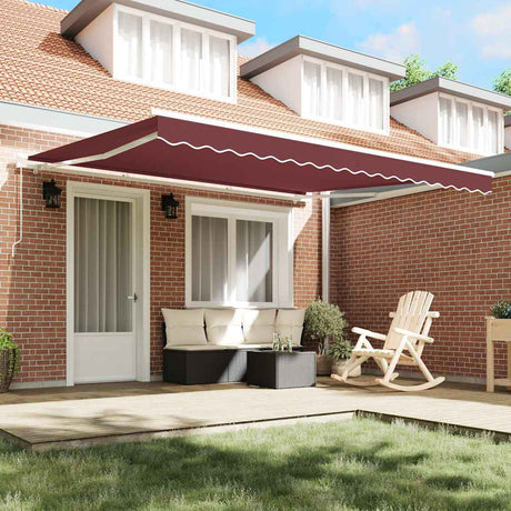 VidaXL Auvent extensible manuellement 400x300 cm bordeaux