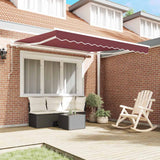 VidaXL Auvent extensible manuellement 300x250 cm bordeaux