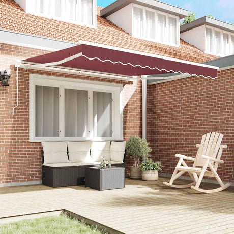 VidaXL Auvent extensible manuellement 300x250 cm bordeaux