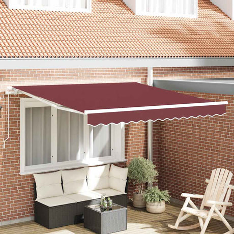 VidaXL Auvent extensible manuellement 300x250 cm bordeaux