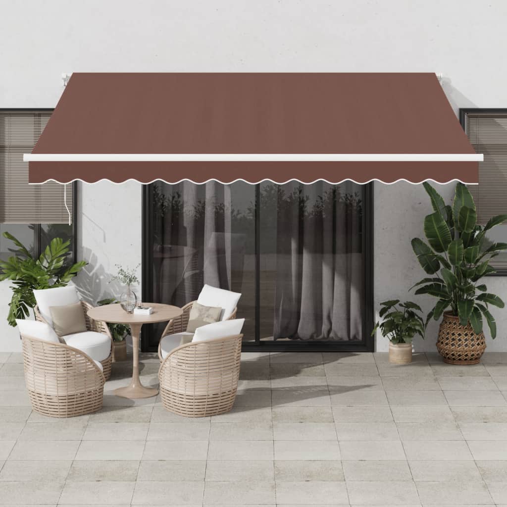 Vidaxl Luifel manually extendable with LED 400x350 cm brown