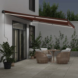 Vidaxl Luifel manually extendable with LEDs 600x350 cm brown