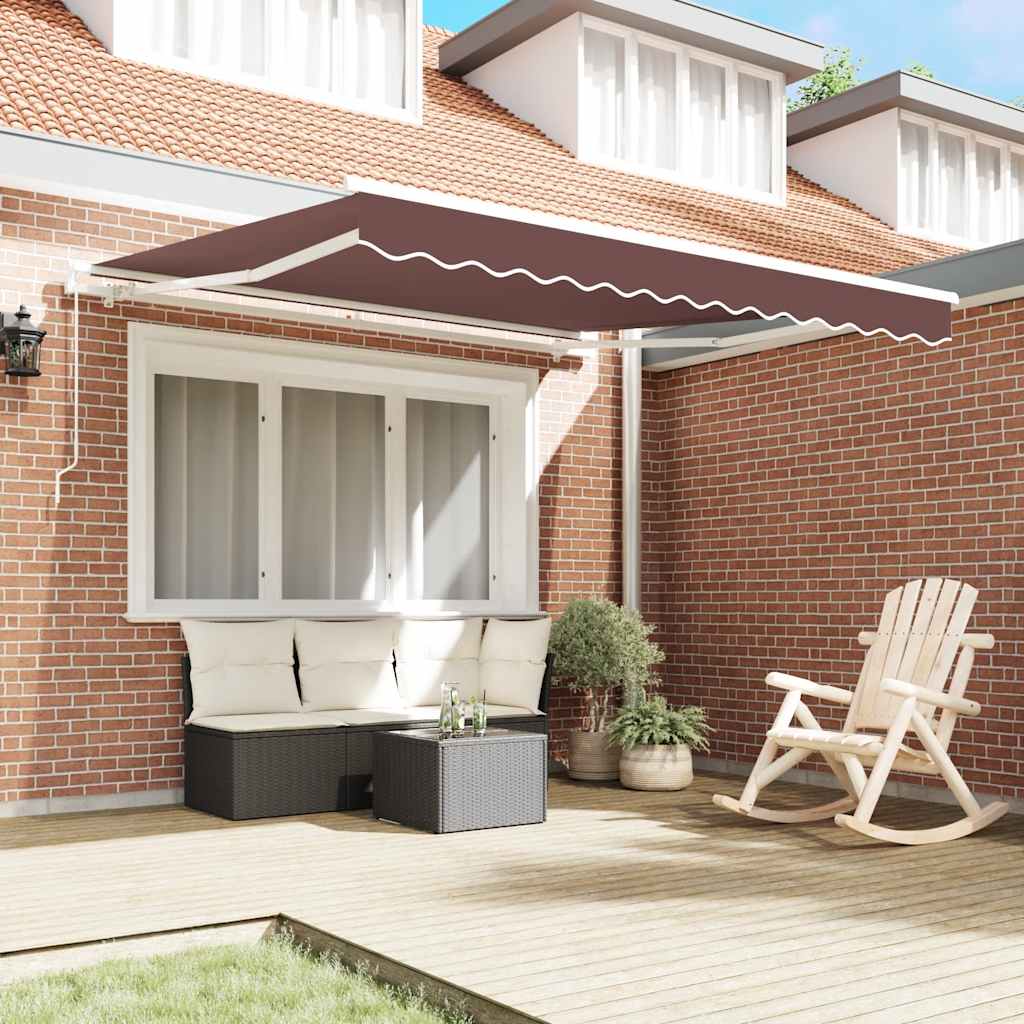 VidaXL Auvent extensible manuellement 300x250 cm marron