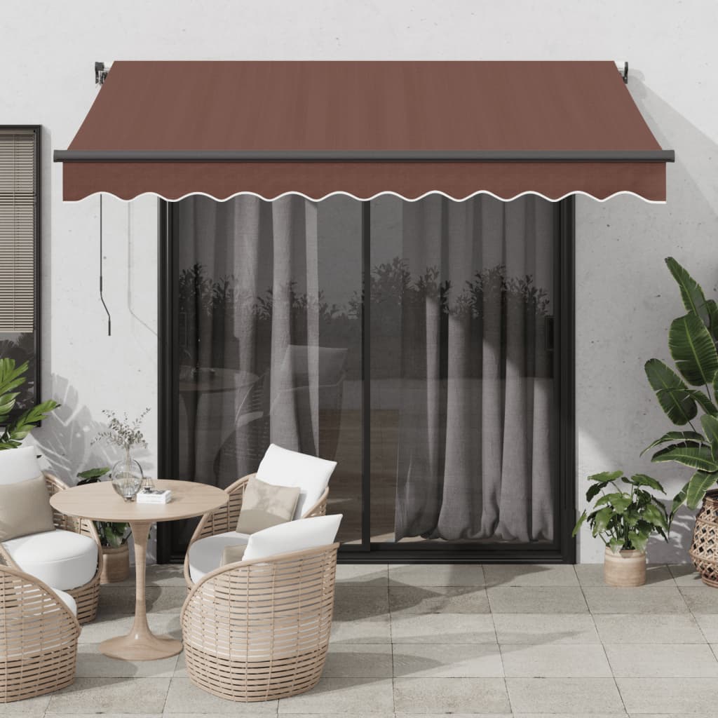 Vidaxl Luifel manually extendable with LEDs 300x250 cm brown