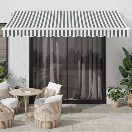 VidaXL Auvent à extension automatique LED 350x250 cm anthracite et blanc