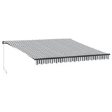 Vidaxl Luifel se puede extender manualmente y LED 400x350 cm antracita y blanco