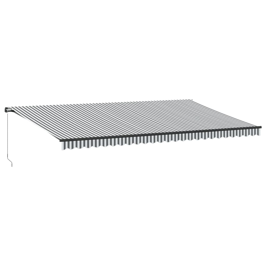 Vidaxl Luifel se puede extender manualmente y LED 600x350 cm antracita y blanco