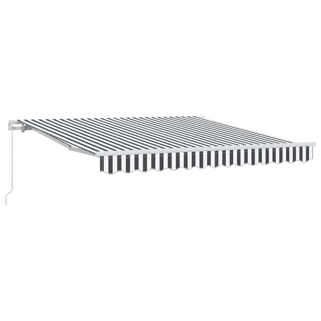 VidaXL Auvent extensible manuellement 300x250 cm anthracite et blanc