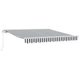 VidaXL Auvent extensible manuellement 300x250 cm anthracite et blanc