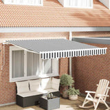 VidaXL Auvent extensible manuellement 300x250 cm anthracite et blanc