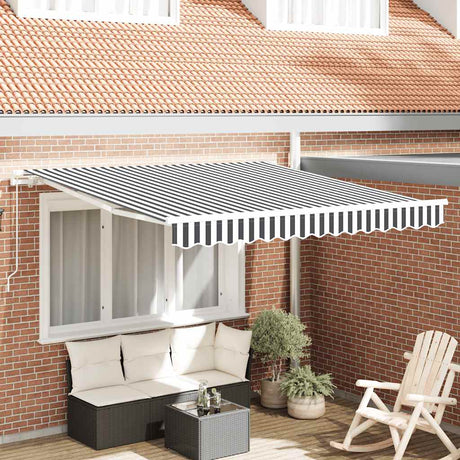 VidaXL Auvent extensible manuellement 300x250 cm anthracite et blanc