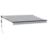 Vidaxl luifel uittrekbaar 3,5x2,5 m stof en aluminium antraciet en wit