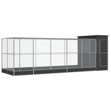 Vidaxl AVIARY med förlängning 623x203x216 cm stål silverfärgad