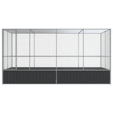 Vidaxl aviary with extension 418x207x212 m steel silver colored