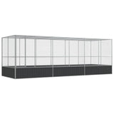 Vidaxl aviary with extension 625x207x212 m steel silver colored