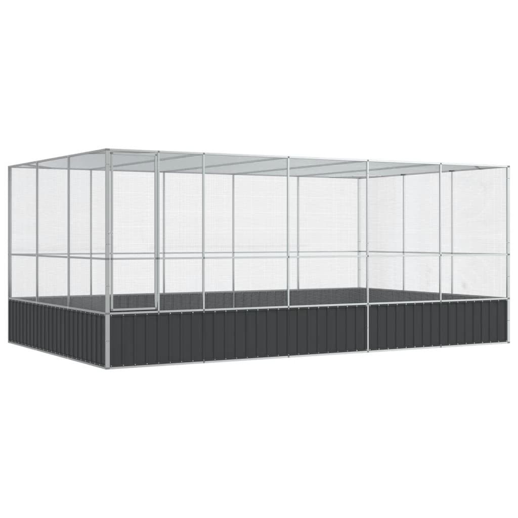 Vidaxl aviary with extension 518x307x212 m steel silver colored