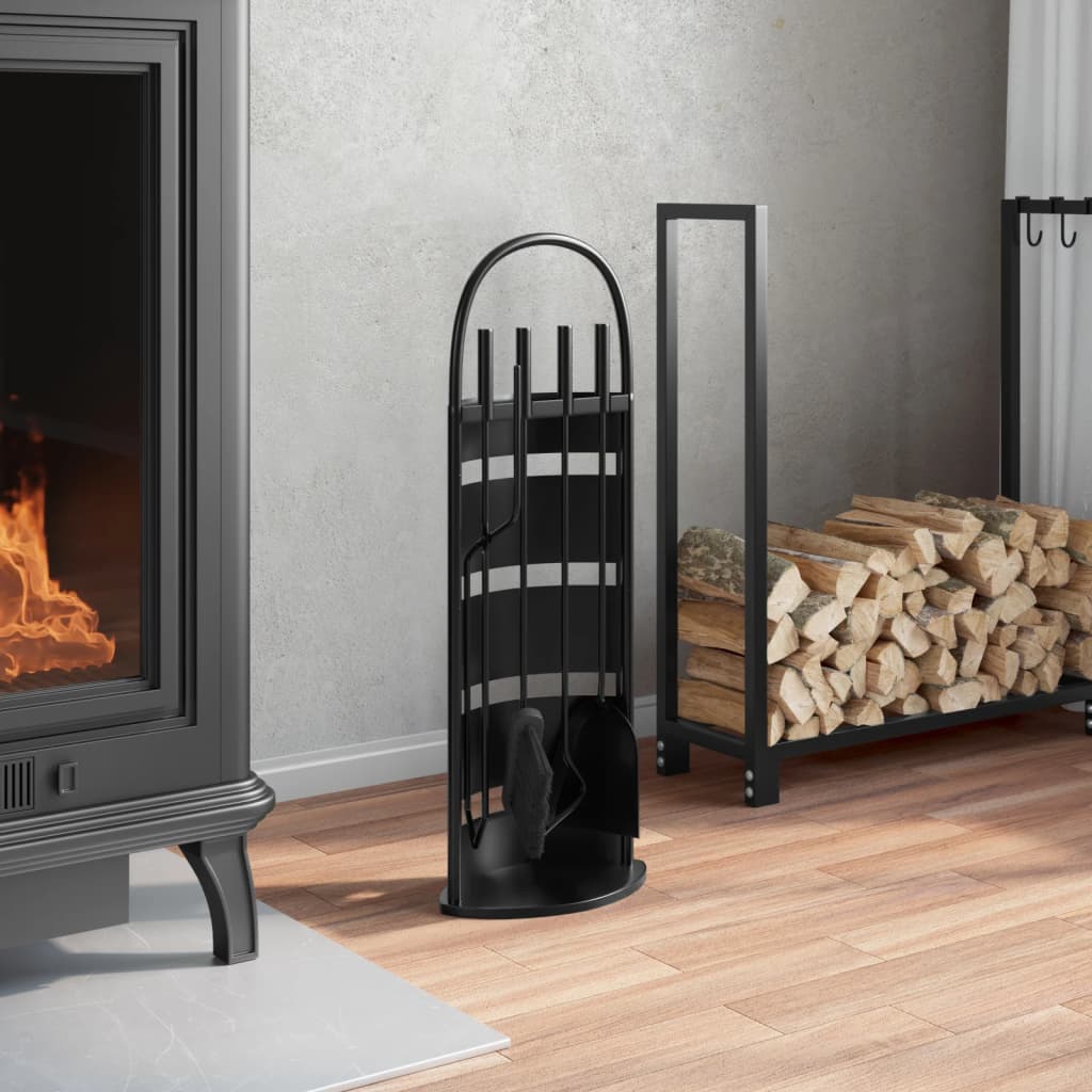 Vidaxx ensemble d'outils de cheminée 5 pièces 23x15x66 cm acier