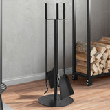Vidaxxl ensemble d'outils de cheminée 4 pièces 22x59 cm acier