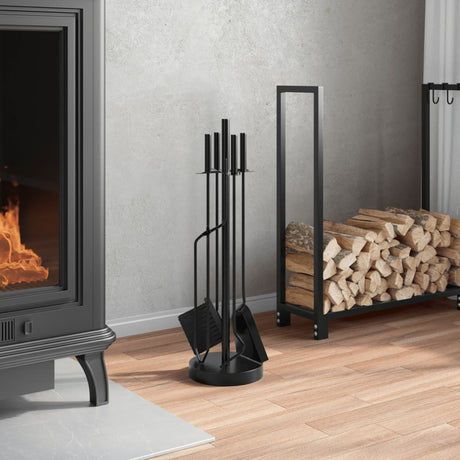 Vidaxx ensemble d'outils de cheminée 5 pièces 18x66 cm acier