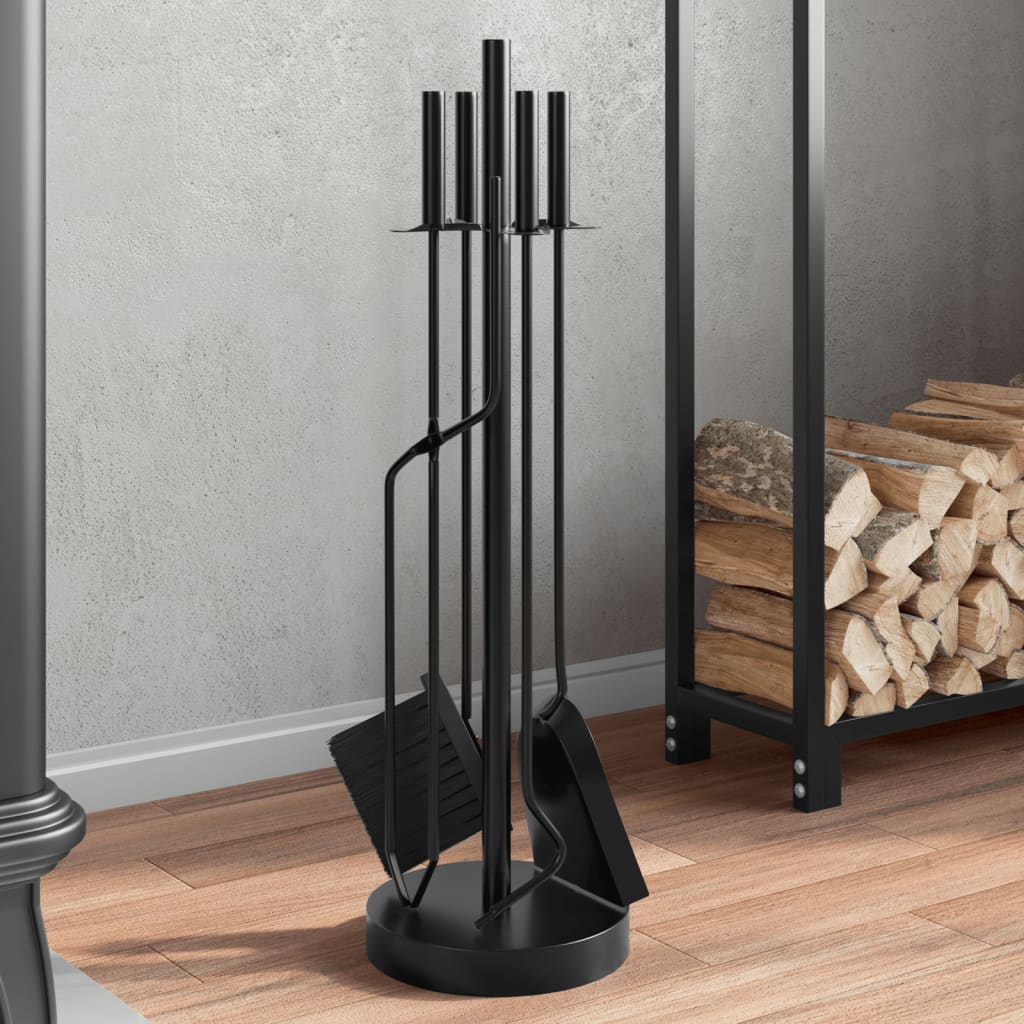 Vidaxx ensemble d'outils de cheminée 5 pièces 18x66 cm acier