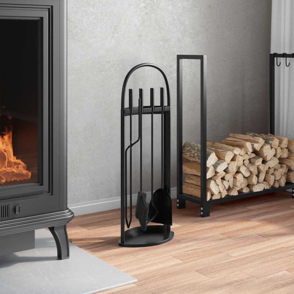 Vidaxx ensemble d'outils de cheminée 5 pièces 23x15x66 cm acier