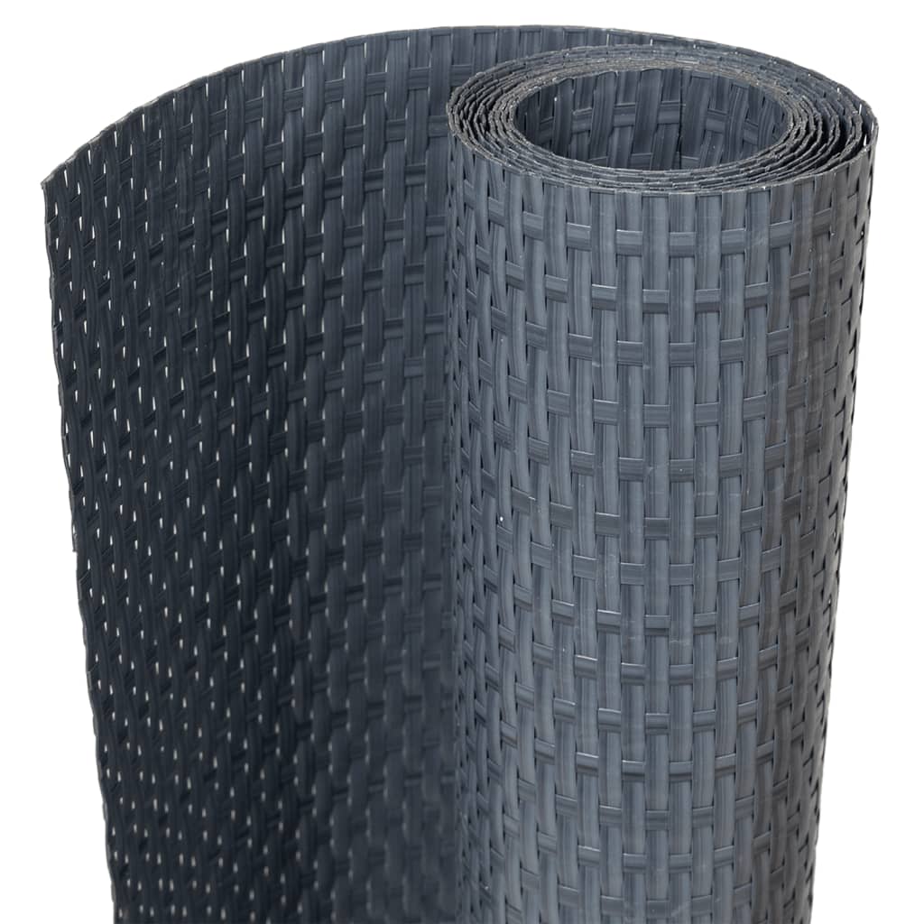 Obrazovka balkonu Vidaxl 400xx100 cm Poly Rattan Anthracite -colored