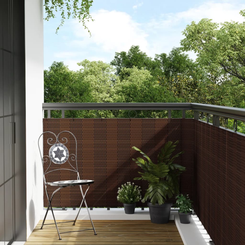 Vidaxx paravent de balcon 300x100 cm poly rotin marron et noir