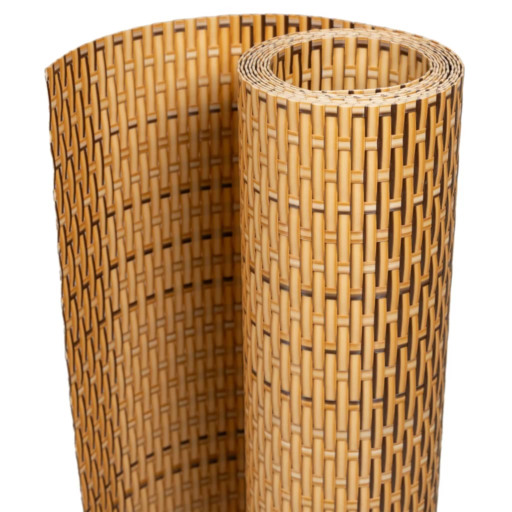 Vidaxl Balkon Bildschirm 300x80 cm Poly Rattan Hellbraun