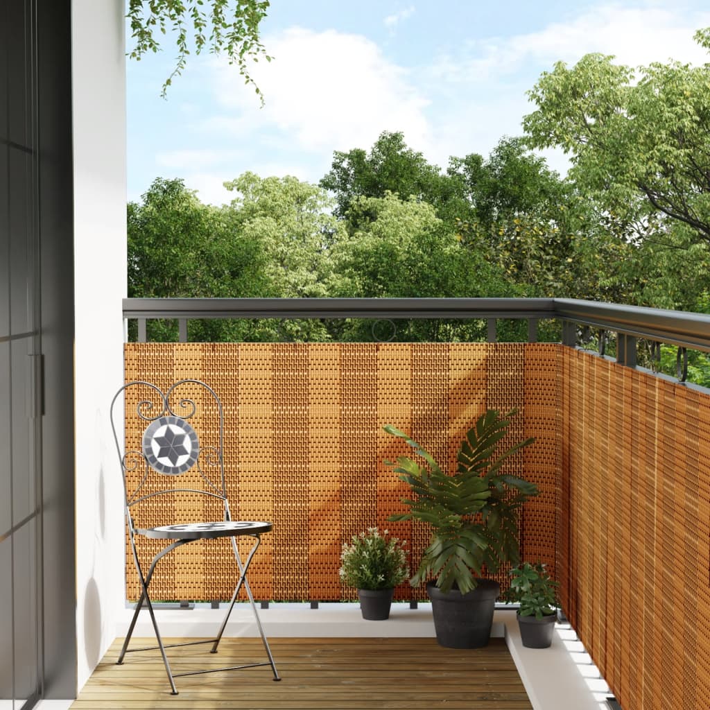 Vidaxx paravent de balcon 400x80 cm poly rotin marron clair