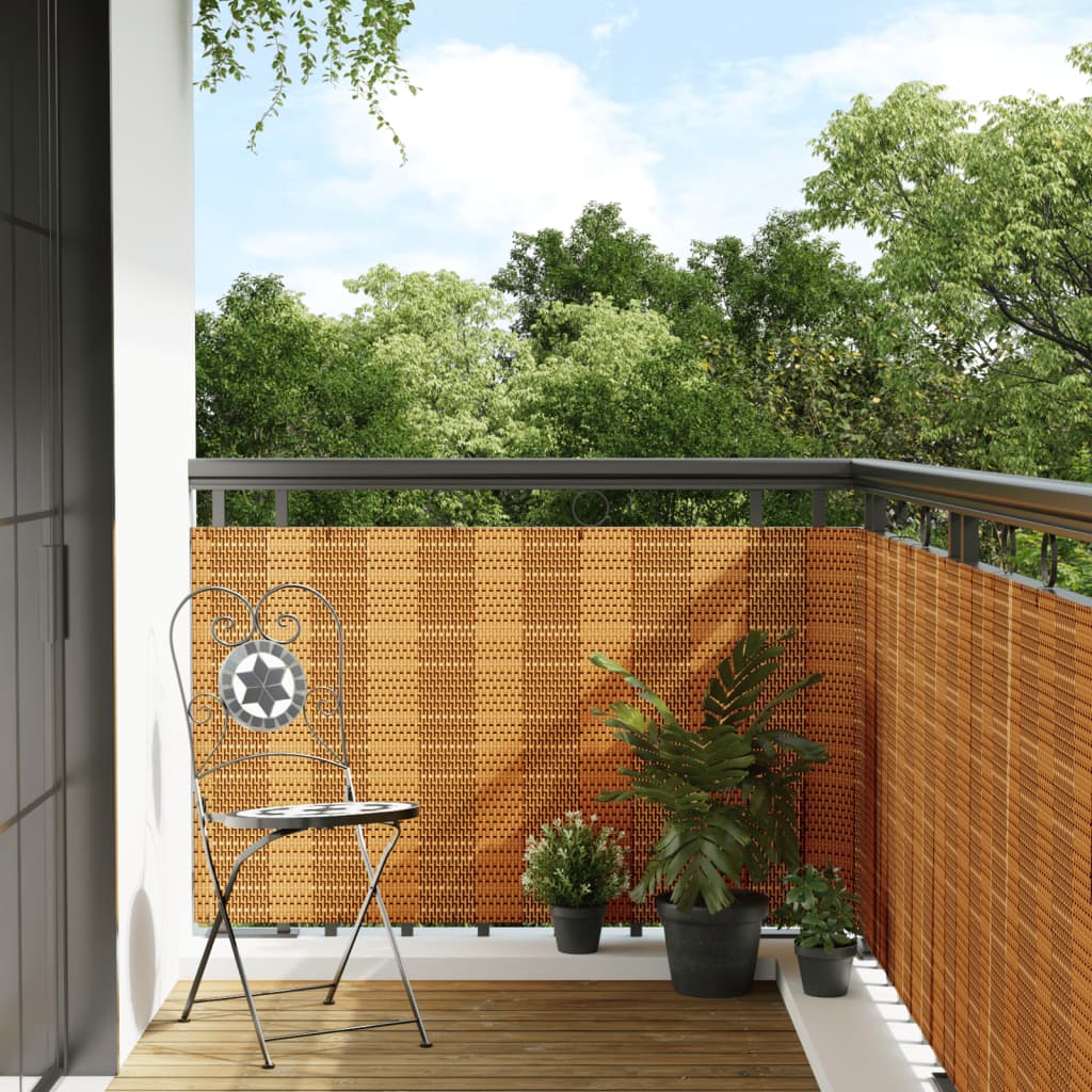 Vidaxx paravent de balcon 600x100 cm poly rotin marron clair