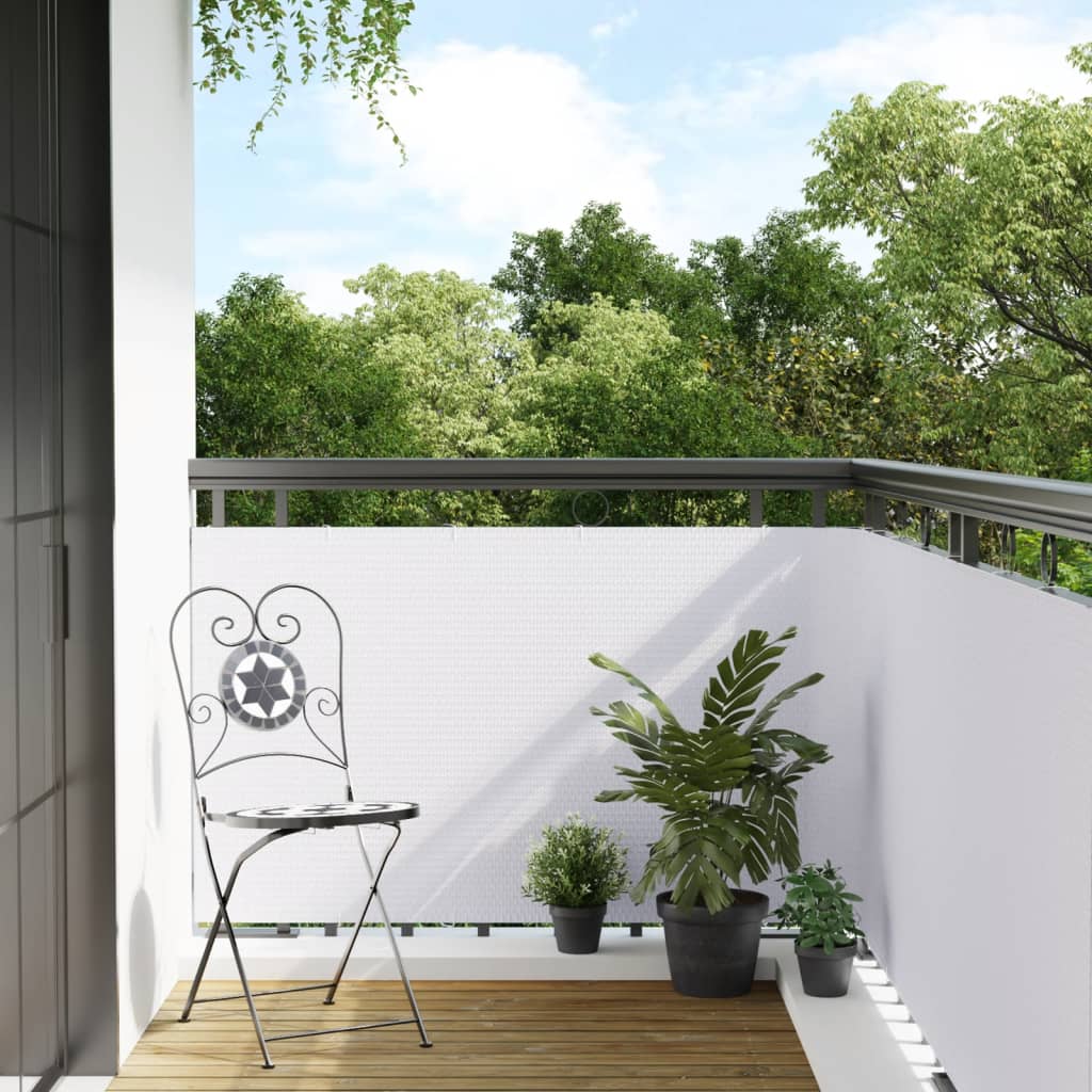 Écran de balcon Vidaxl 1000x100 cm Poly Rattan White