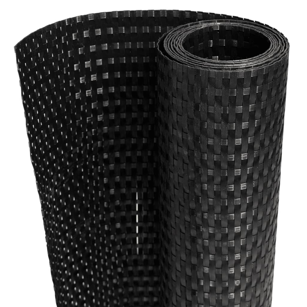 Vidaxl Balkon zaslon 600x80 cm Poly Rattan Black