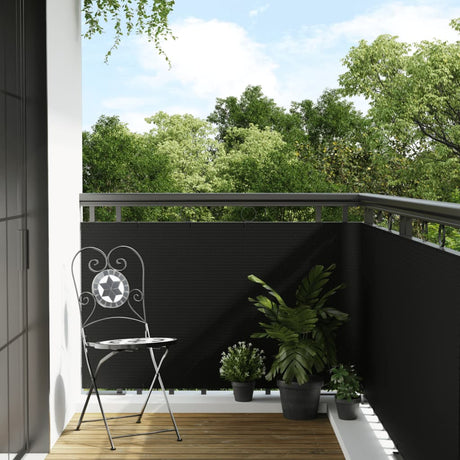 Vidaxx paravent de balcon 600x90 cm poly rotin noir