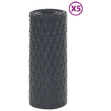 Vidaxx paravents de balcon 5 pcs 255x19 cm poly rotin anthracite