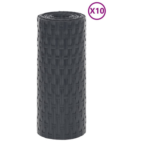 Vidaxx paravents de balcon 10 pcs 255x19 cm poly rotin anthracite