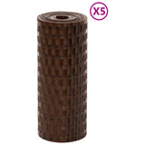 Vidaxl Balkon Bildschirme 5 ST 255x19 cm Poly Rattan Brown und Schwarz