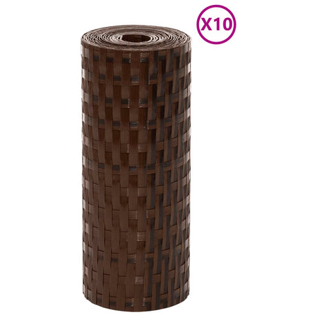 Vidaxx paravents de balcon 10 pcs 255x19 cm poly rotin marron et noir